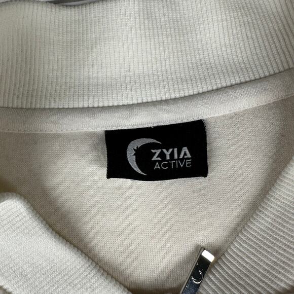 Zyia Jacket Womens XXL Cream Ivory Sherpa Bomber Full Zip Athletic Neutral - Picture 4 of 9